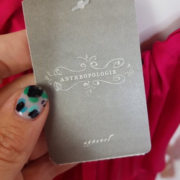 By Anthropologie Audrey Satin Midi Dress UK 16 US 12 Pink Cut Out BNWT - Picture 9 of 15